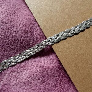 Italian Solid Sterling Silver Herringbone Braided Necklace